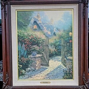Thomas Kinkade - "Hidden Cottage II" Signed & Numbered Canvas Painting - Vintage